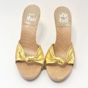 Rodolphe Menudier Gold Leather Sandals